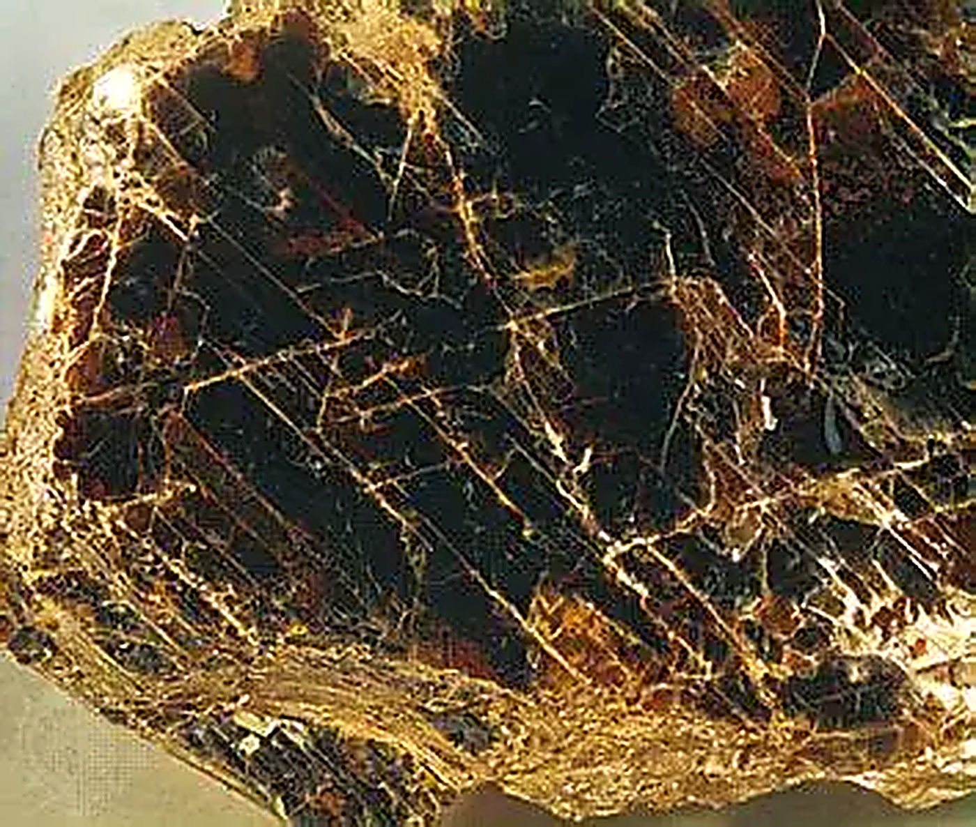 Raw Phlogopite mica slab, brown to golden colored